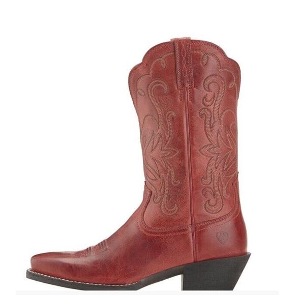 Ariat Legend Boots Womens Size 8.5B Red Cowgirl Western Embroidered - Picture 11 of 12